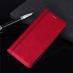 Tvirtas magnetinis atverčiamas odinis dėklas, skirtas Xiaomi POCO X3 NFC M3 Redmi Note 9 9S 8T 8 7 Pro Max 9A 9AT 9C NFC Mi 10T Lite Pro Mink&scaron;tas piniginės knygos vir&scaron;elis Fundas Redmi 7 raudona