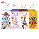 Glico Pocky Laimės rinkinys, Biskvitiniai lazdelės, padengtos pieni&scaron;ka matcha ir mėlynių jogurtu, &scaron;okoladu su migdolais ir rie&scaron;utų-migdolų skonio, i&scaron; viso 12 vnt. 12 pcs