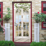 Žaliojo mi&scaron;ko tilto lipnūs durų tapetai 3D PVC namų dekoro lipdukas Paplūdimio peizažas, plakatas, sieninis lipdukas, lipdukas 10