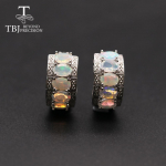 Sidabrinis auskaras ovalo formos 4*6mm 4 ct natūralus Etiopija Opalo brangakmenio užsegimas 925 sterlingų sidabro dailus papuo&scaron;alas, klasikinis moteri&scaron;kas dizainas