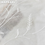 1 PC NAPEARL Balta permatoma užuolaida Svetainės siuvinėta miegamojo lango tiulio užuolaida W250cm x L270cm