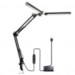 Tomshine D C5V 2A 24W 120LED Swing Arm Stal lempa su spaustuku Architect stalinis &scaron;viestuvas 3 spalvos juoda