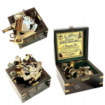 Jūrinis kompasas Sextant teleskopas Vintage jūrų astrolabės laivo instrumentai su medine dėže