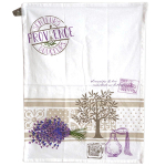 Les Tr&eacute;sors De Lily [A0257] - Torchon coton 'Provence' lavande blanc - 60x45 cm violetinė