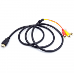 Ramidos HDMI ki&scaron;tukas į 3RCA AV kompozitinis ki&scaron;tukas M/M jungties adapterio kabelio laido siųstuvas One Size juoda