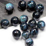 Mėlynas žvaigždėto dangaus efektas &bdquo;pasidaryk pats&ldquo; apyrankė, apvali dervos telefono grandinėlė, tiesi skylutė, papuo&scaron;alų gamyba 25 vnt. juoda