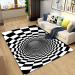 3D Vortex Illusion Area kilimėlis, kiliminis kilimėlis gyvenamajam miegamajam, abstraktus geometrinis optinis įėjimo durų kilimėlis, neslystantis grindų kilimėlis 120x160cm