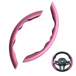 2 vnt. Anglies pluo&scaron;to odos automobilio vairo dangtelis Silikoninis vairo stiprintuvo dangtelis Universalus automobilio neslystantis Red-Carbon pink