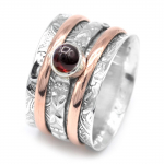 925 Sterlingo sidabro vario žalvario rankų darbo dizainerio žiedas, parei&scaron;kimo žiedas, dviejų tonų, unisex žiedas, Boho žiedas, suktukas, meditacinis žiedas 6
