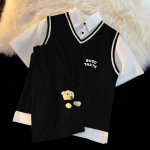 2 vnt. moteri&scaron;kų mielų &scaron;ortų su me&scaron;kučiais, &scaron;ortų kostiumas, sportinių drabužių kostiumas, studentų mar&scaron;kinėliai trumpomis rankovėmis + &scaron;ortai, dviejų dalių vasarinis polo mar&scaron;kinėlių laisvas sportinis kostiumas S žalia