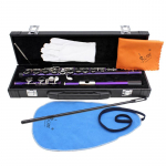 RUIRUIYU 16 skylių koncertinės fleitos rinkinys C tonacija pučiamasis instrumentas su pir&scaron;tinėmis mini atsuktuvu pamink&scaron;tintu dėklu