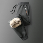 Naujos ėriukų vilnos kelnės vyri&scaron;kos žieminės pamink&scaron;tintos ir pastorintos &scaron;iltos kelnės vyri&scaron;kos medvilninės laisvos laisvalaikio sportinės sportinės kelnės 3XL pilka