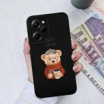 Skirtas Xiaomi Poco M4 Pro X3 X4 X5 Pro C40 C50 C55 M3 telefono dėklas Cute Bear mink&scaron;tas skystas silikonas smūgiams atsparus matinis dangtelis, skirtas Xiaomi Poco buferiui Xiaomi Poco C3