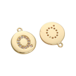 Vario cirkonio inkrustacija apskritas 26 raidžių pakabukas, skirtas &bdquo;pasidaryk pats&ldquo; papuo&scaron;alams gaminti amatų priedams Z