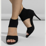 Eilyken pavasario seksualūs madingi kulk&scaron;nies batai moterims, patogūs, megzti, tamprūs stiletai, ploni kulniukai, i&scaron;kirpti &scaron;okių sandalai 40 juoda