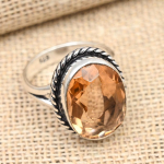 Gražūs Morganito brangakmenių rankų darbo papuo&scaron;alai i&scaron; 925 sterlingų sidabro 4 oranžinė