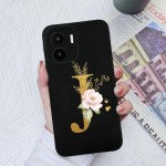Skirta Xiaomi Redmi A1+ A2+ Plus 10C 12C 11A 9A 8A Pro dėklo galinis dangtelis Matinis smūgiams atsparus mink&scaron;tas silikoninis kvadratinis Telefono krep&scaron;iai Gėlių raidės, skirtos Redmi buferiui Redmi 9T