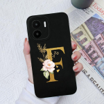 Skirta Xiaomi Redmi A1+ A2+ Plus 10C 12C 11A 9A 8A Pro dėklo galinis dangtelis Matinis smūgiams atsparus mink&scaron;tas silikoninis kvadratinis Telefono krep&scaron;iai Gėlių raidės, skirtos Redmi buferiui Redmi 10 / 10 Prime+ 5G
