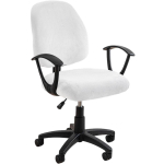 Biuro kėdės užvalkalas Kompiuterio kėdės užvalkalas Aksominis tamprus apsauginis kėdės užvalkalas 2 dalys Biuro kėdžių užvalkalai Užvalkalai balta