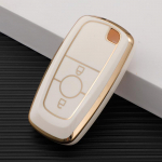 2 mygtukų FOB nuotolinio dėklo mai&scaron;elio laikiklis, skirtas &bdquo;Ford 2018 Ecosport Ranger Raptor F150 F250 F350 Soft TPU Smart Keyless&ldquo; Key Case balta