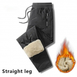 Žieminiai megztiniai Vyri&scaron;ki pliu&scaron;iniai stori vilnoniai sportiniai kelnaitės i&scaron; ėriuko vilnos termo kelnės Laisvalaikio kelnės vandeniui atsparios vėjui &scaron;iltos medvilninės kelnės L tamsiai pilka spalva