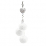 Kūrybi&scaron;ki pakabinami dekoratyviniai rutuliukai su pliu&scaron;ine &scaron;irdele Neblunkantys kabantys automobilio papuo&scaron;imai Bling Charms Dovana rožinė