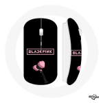 Wireless Mouse Blackpink Logo Rožinis Juodas Fono &scaron;viesos lazdelė Blink