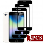 3 vnt. viso dangčio grūdintas stiklas, skirtas iPhone SE 2022 2020 7 8 Plus ekrano apsaugai, juodam kra&scaron;tui ant iPhone SE3 SE2 apsauginio stiklo iphone 11 gryna