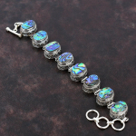 Abalone Shell apyrankė Rankų darbo brangakmenių papuo&scaron;alai 925 Sterlingo sidabro apyrankė Reguliuojama grandinėlė apyrankė Dovana mamai Daili senovinė apyrankė Adjustable