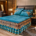 Naujas storas kri&scaron;tolo aksominis lovos sijonas europieti&scaron;ko stiliaus 1vnt lovatiesės Kvėpuojanti patalynė patalynė Miegamojo dekoravimo reikmenys 120*200cm with pillowcase