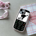 skirtas iPhone 13 14 15 Pro Max Samsung Galaxy A14 A15 A24 Xiaomi 13T Redmi 12C Soft Chubby telefono dėklas A46 Juokingas retro mygtuko dizaino TPU dangtelis Redmi 12C