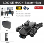 L900 Pro SE MAX Drone 4K profesionali kamera 5G GPS WIFI 360&deg; kliūčių vengimas FPV be&scaron;epetėlis variklis RC keturkopteris mini dronas žaislas 1,2 km 2 battery juoda