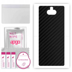 apgo Protective Skin Sticker for the back compatible with Sony Xperia 10, Wrap Film, Foil, Vinyl - Pattern Carbon Black