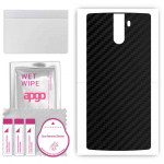 apgo Protective Skin Sticker for the back compatible with Doogee BL1200, Wrap Film, Foil, Vinyl - Pattern Carbon Black