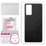 apgo Protective Skin Sticker for the back compatible with Huawei Y7a, Wrap Film, Foil, Vinyl - Pattern Black Honeycomb