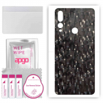 apgo Protective Skin Sticker for the back compatible with Huawei Y9 Prime (2019), Wrap Film, Foil, Vinyl - Pattern Carbon Black Pixel