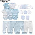 KIDDIEZOOM 19 vnt./Komplektas naujagimiui kombinezonai+kelnaitės+kum&scaron;tinės pir&scaron;tinės+kepurės rinkinys 100% medvilnės spaudos unisex drabužiai mergaitei berniukui, naujagimio dovana 9-12Months
