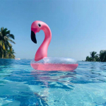 Pripučiamas flamingo baseino plūdurinis plaukimo žiedas, guminis žiedas suaugusiems vaikams, plaukiojantis sėdynė, vasaros paplūdimio vakarėlio baseino žaislai