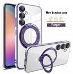 Magsafe magnetinio žiedo belaidžio įkrovimo telefono dėklai, skirti Samsung Galaxy A14 A24 A34 A54 padengti TPU, skaidrus skaidrus dangtelis For Samsung A14 4G violetinė