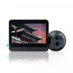 1080P &bdquo;Tuya Wifi&ldquo; vidaus kamera &bdquo;Peephole Doorbell PIR Motion Detection Door Viewer&ldquo; naktinio matymo 5000 mAh 4,3 colių LCD ekranas SY35 juoda
