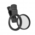 52 mm CPL filtras, skirtas telefono fotoaparato objektyvui, užsegamas poliarizacinis filtras su telefono objektyvo spaustuko keitimu juoda