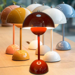 Desktop small desk lamp Nordic minimalist creative personality desk bedroom bedside wireless charging USB small night light Tricolor dimming