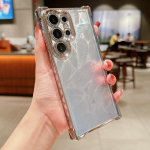 Gradientinis galvanizuotas blizgantis plunksnų telefono dėklas, skirtas Samsung Galaxy S24 S23 S22 Plus Ultra A55 A54 A35 A34 A25 A15 5g smūgiams atsparus apvalkalas Samsung S24 Ultra juoda