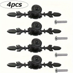 4 vnt. viena skylė su etikečių traukikliais Vintažinio stiliaus aliuminio durų traukikliai su varžtais spintelių durims Stalčiai batų spintelės Spintelės baldai Apkaustai 4pcs juoda