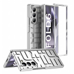 Galvanizuotas skaidrus telefono dėklas, skirtas Samsung Galaxy Z Fold 6 5 4 3 Fold6 Fold5 Fold4 Fold3 5G Hard Shell vyrių apsauginis dangtelis Galaxy Z Fold3 mėlyna