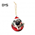 2D &scaron;unų akrilo pakabinamas dekoras Namų biuro kuprinė Automobilio galinio vaizdo veidrodis Kalėdų knyga Gėlių &scaron;uniuko kabantis ornamentas Gyvūno pakabukas B