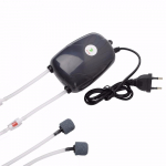 1vnt akvariumo oro siurblys žuvų bako mini kompresorius, vienas dvigubas i&scaron;ėjimas su atbulinio vožtuvo vamzdžiu vandens priedais 220V 5W EU Plug