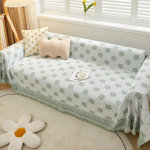 &Scaron;enilinio audinio sofos užvalkalas Geometrinis dryžuotas tinklelis Sofos rank&scaron;luostis Pilnai apgaubiantis užvalkalas Keturių sezonų universalus Apsaugantis nuo katės draskymo Sofos pledas 180x130cm 1pcs