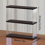 2/3 sluoksnių ekrano dėklas mini Funko Pop figūrėlėms su lengvu laikymo spintelės lentyna žaislų mini figūrėlėms kolekcionuojamų daiktų laikymo lentyna Black base-2 Layer
