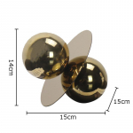 Nerūdijančio plieno auksinis rutulys Abstraktūs amatai Ra&scaron;omojo stalo apdaila Sferi&scaron;kumas Geometriniai meno kūriniai Papuo&scaron;alai Kambario estetika Dekoras